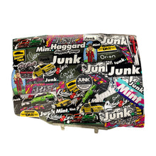 Load image into Gallery viewer, Haggard Taxi Rear Window – Hand Sticker-Bombed &amp; Signed by Rudnik, Orion, Dan &amp; Cousin Matt (One-of-Two)