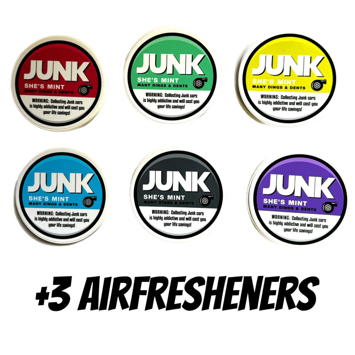 Junk zyn sticker + 3 Air fresheners!